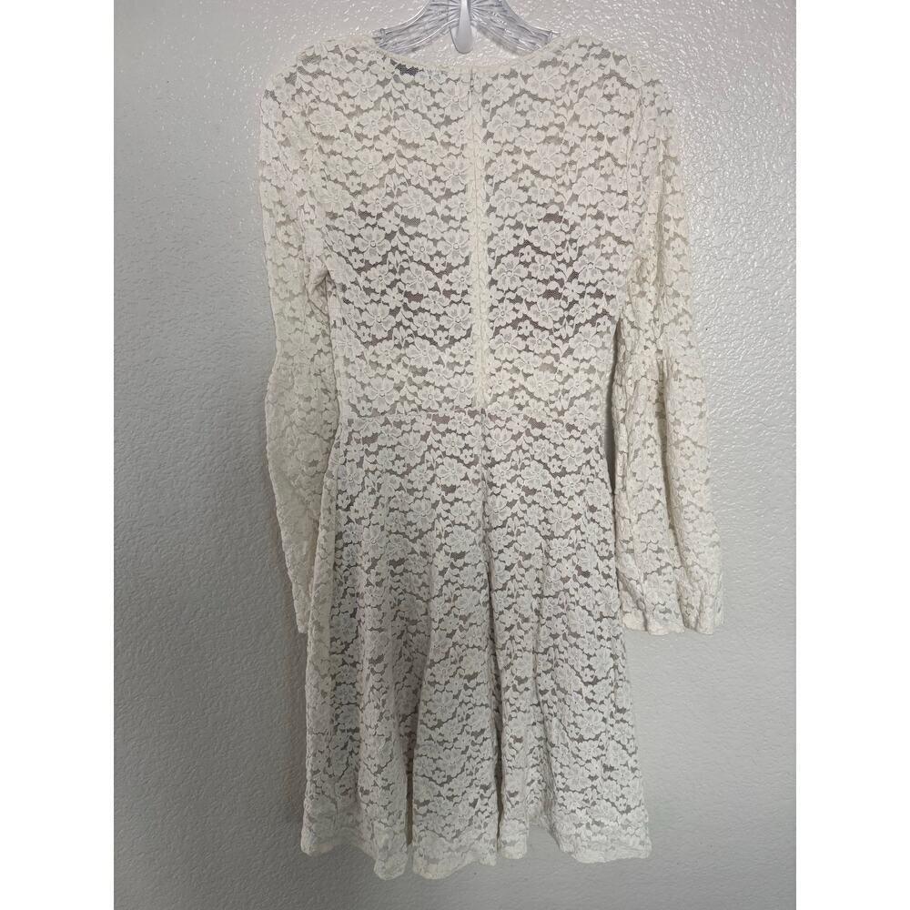 BCBG Cream Floral Lace Cut Out Dress - Picture 4 of 4